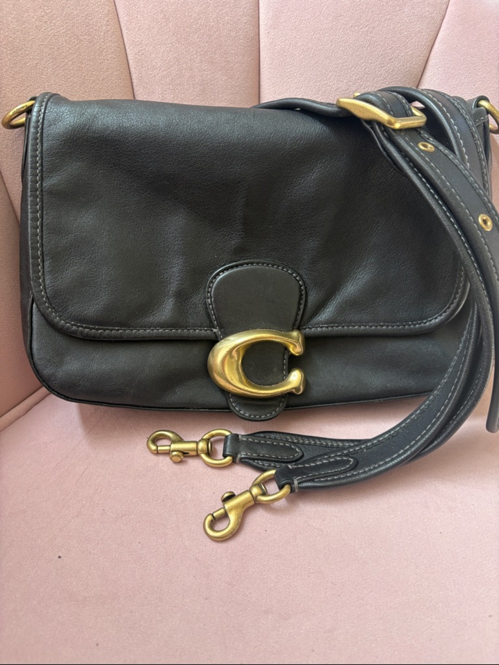 Coach Soft Tabby brass/black smooth leather